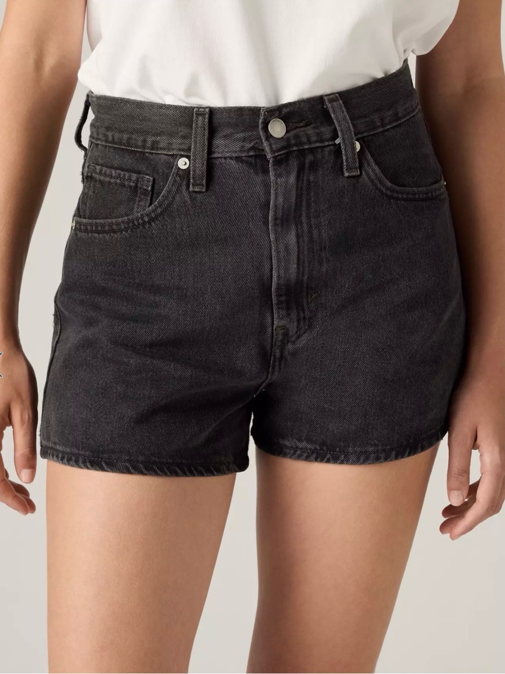 Levi’s High Waisted Mom Shorts Women’s Size 31 Black Denim High Rise Relaxed Fit